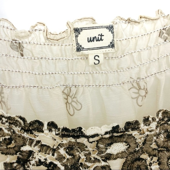 UNIT Romantic Boho Chic Floral Chiffon Top Sz Sm - Picture 6 of 10